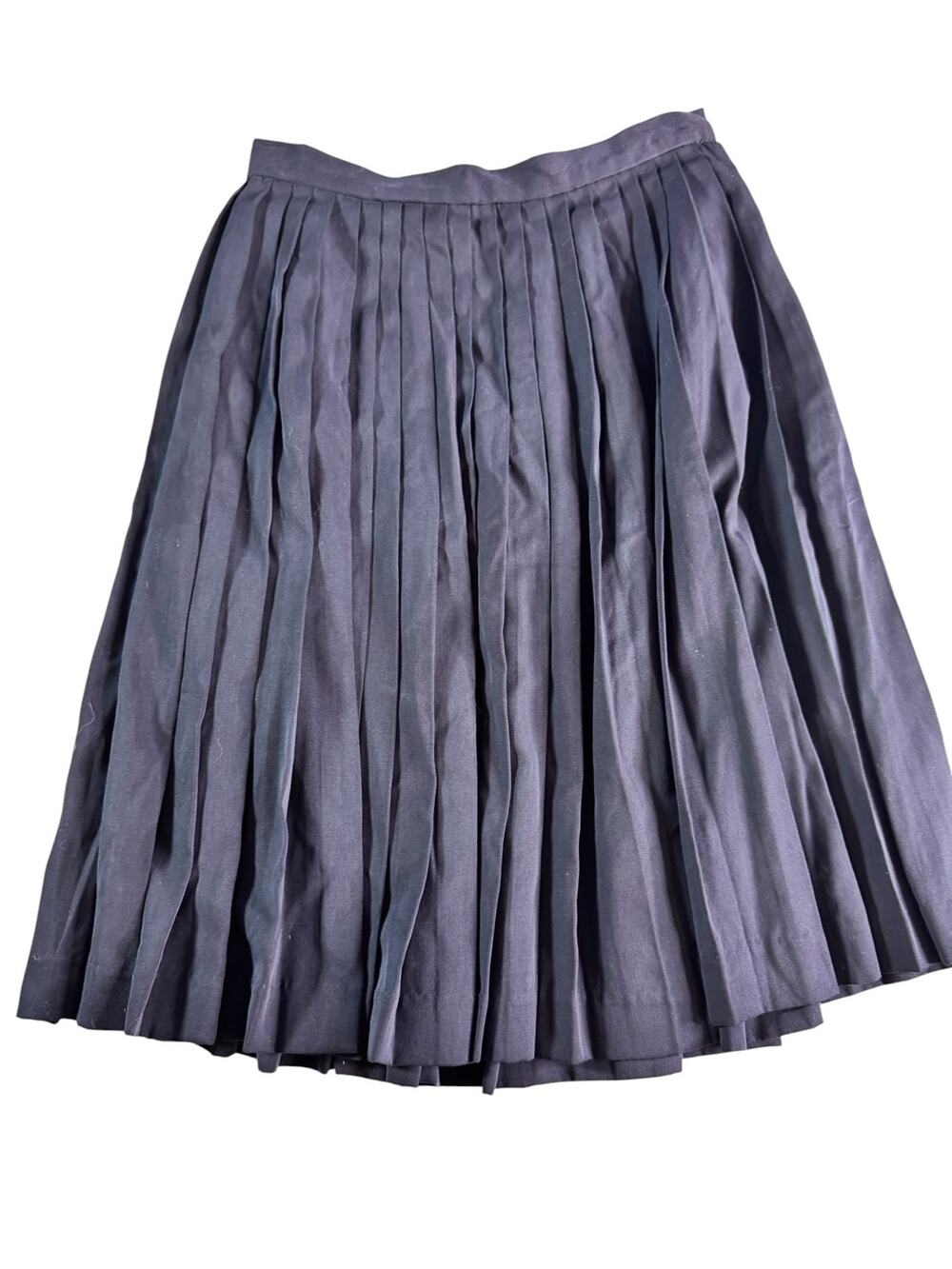 Vintage GAP Pleated Midi Skirt Navy Blue Side Zip Rayon Blend Women's size 0